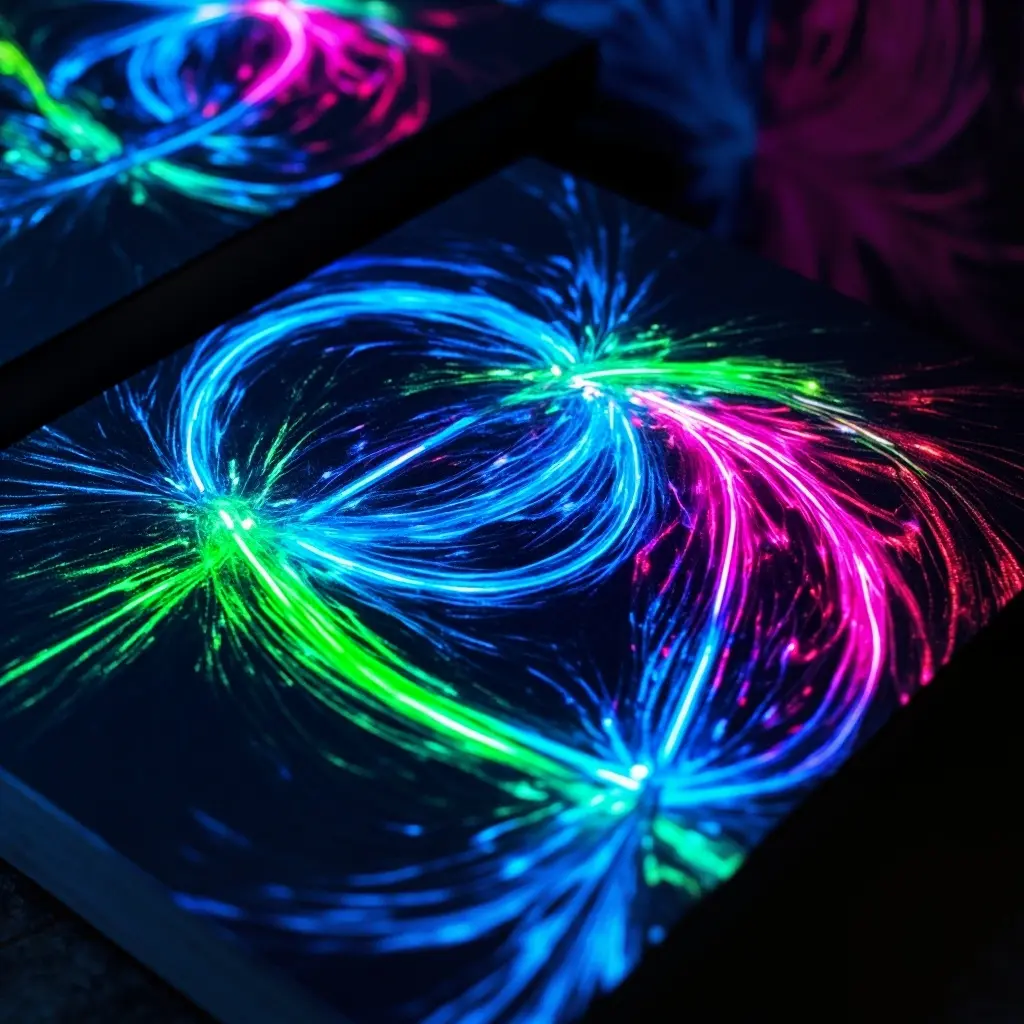 Неоновая печать на тетрадях для креативного агентства «Neon Vision»